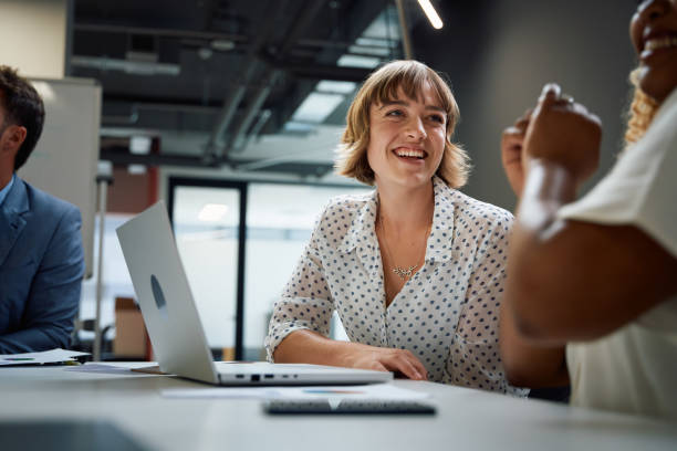 Office worker taking a short stretch break at desk